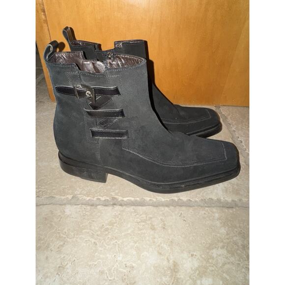 Cesare Paciotti Mens Chelsea Style Black Suede Boots - Size 6